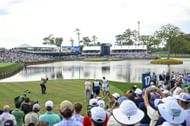 Schauffele on hole 17 at THE PLAYERS Championship 2024 (via Getty)